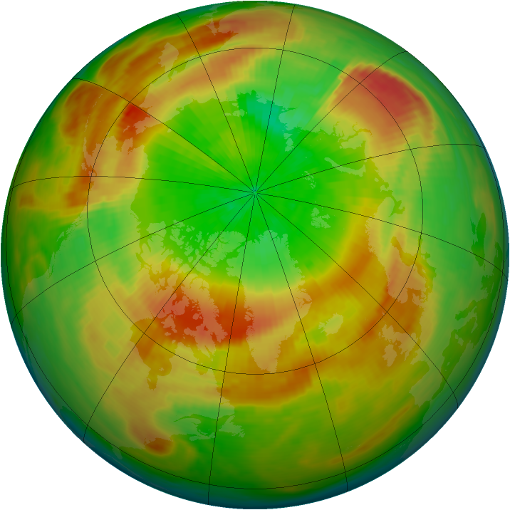 Arctic ozone map for 04 April 1990